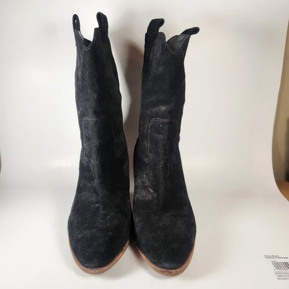 BODEN Women’s Western Boot Size 9 EU 40 Black Suede Heels - Picture 7 of 12